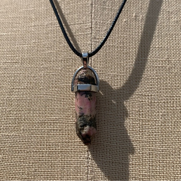 Handmade Genuine Stone Dagger Charm Amulet Necklace - Picture 5 of 14